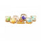 MDG 16mm Resin Polyhedral Dice Set: Infused Rainbow Dinosaur Dice