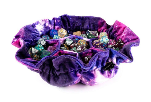 MDG Velvet Compartment Dice Bag with Pockets - Nebula
