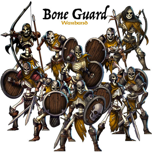 Arcknight Flat Plastic Miniatures - Bone Guard Warband - 10 2D Minis