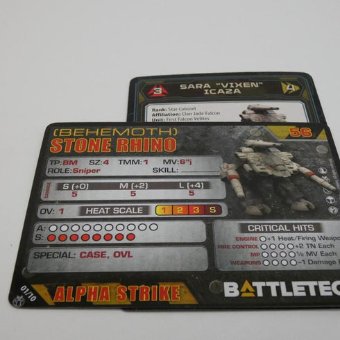 Stone Rhino (Behemoth) - Battletech Clan Heavy Star - Catalyst Game Lab