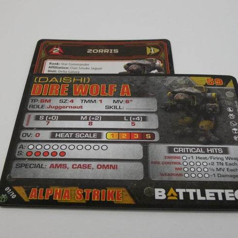Dire Wolf (Daishi) - Battletech Clan Command Star - Catalyst Game Lab