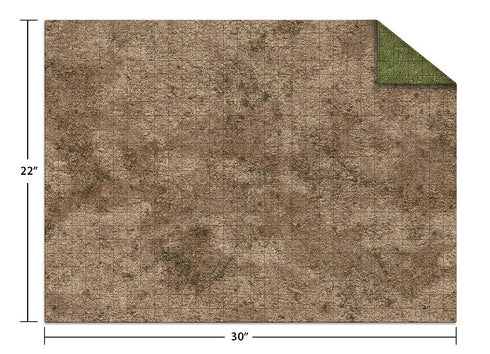 Monster Fight Club Terrain: 22x30" Broken Grassland / Desert Scrubland Adventure Mat