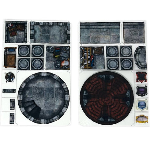 Arcknight Flat Plastic Miniatures - Castle - Roleplaying Objects 2.0 - 45 Pieces