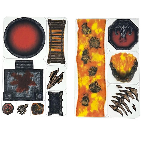 Arcknight Flat Plastic Miniatures - Dragon's Lair - Roleplaying Objects 2.0 - 24 Pieces