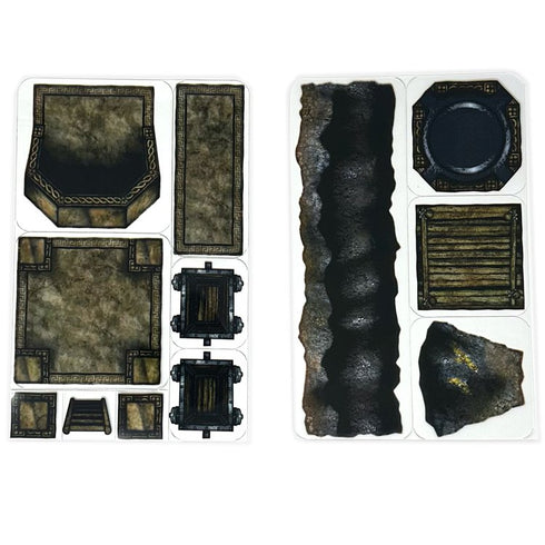 Arcknight Flat Plastic Miniatures - Dwarven Mine - Roleplaying Objects 2.0 - 24 Pieces
