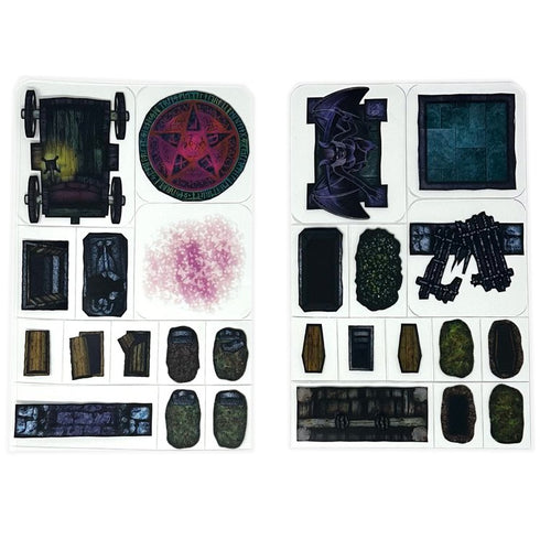 Arcknight Flat Plastic Miniatures - Graveyard - Roleplaying Objects 2.0 - 48 Pieces