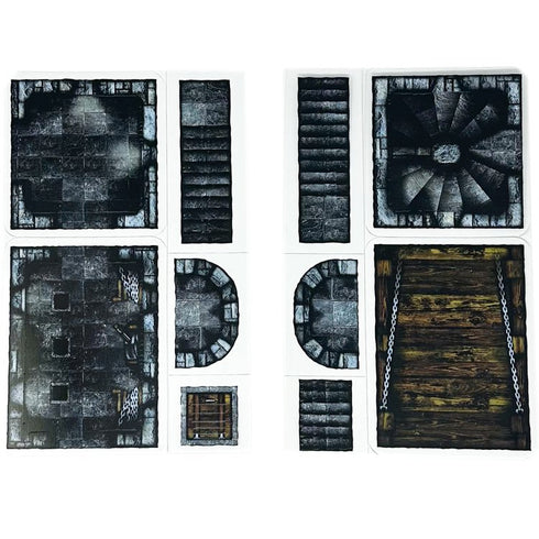 Arcknight Flat Plastic Miniatures - Ramparts - Roleplaying Objects 2.0 - 14 Pieces