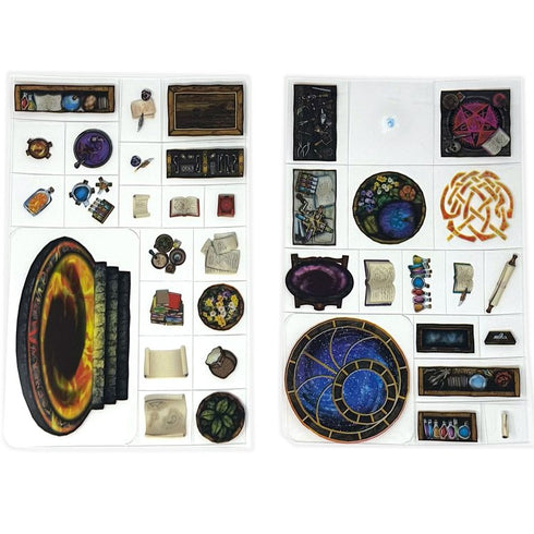 Arcknight Flat Plastic Miniatures - Wizard's Library - Roleplaying Objects 2.0 - 68 Pieces