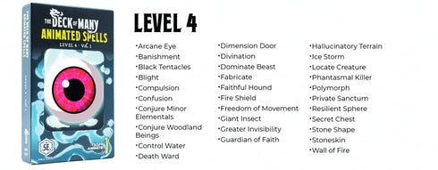 Deck of Many: Animated Spells: Level 4 A-Z