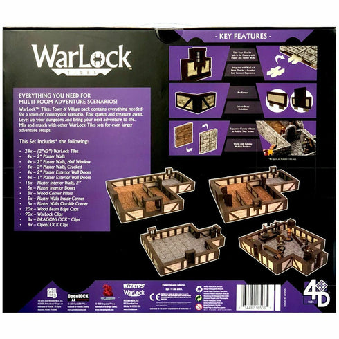 Wizkids 4D WarLock Tiles -Town and Village Set 1 (Prepainted)