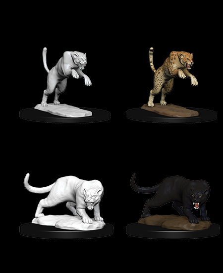 Dungeons & Dragons Nolzur's Marvelous Miniatures: Panther & Leopard - Unpainted