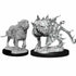 Dungeons & Dragons Nolzur's Miniatures: Mastiff and Shadow Mastiff - Unpainted