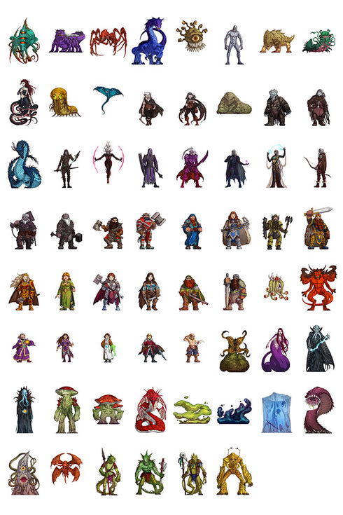 Arcknight Flat Plastic Miniatures - Core Set Bundle - 310 2D Minis