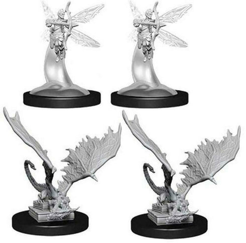 Dungeons & Dragons Nolzur's Miniatures: Pseudodragon and Sprite - Unpainted