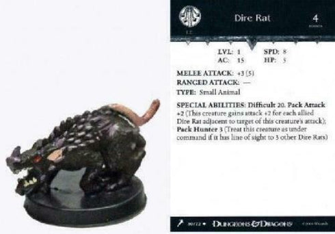 Dire Rat - Giants of Legend - Dungeons & Dragons Miniature (DDM) - #30
