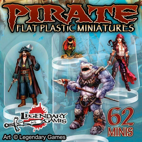 Arcknight Flat Plastic Miniatures - Legendary Games Pirates Set - 62 2D Minis