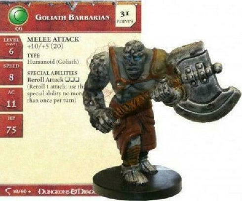 Goliath Barbarian - Deathknell - Dungeons & Dragons Miniature (DDM) - #18 Rare