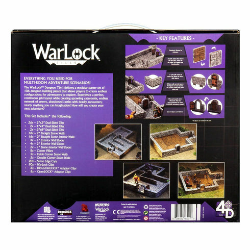 Wizkids 4D WarLock Tiles - Dungeon Tiles 1 Set (Prepainted)