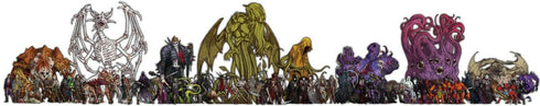 Arcknight Flat Plastic Miniatures - Ancient Evil Set - 62 2D Minis