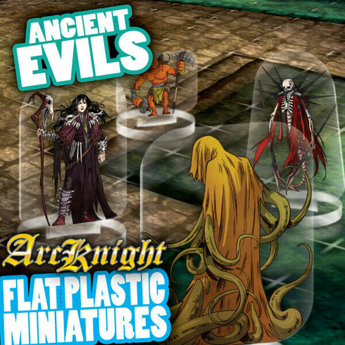 Arcknight Flat Plastic Miniatures - Ancient Evil Set - 62 2D Minis