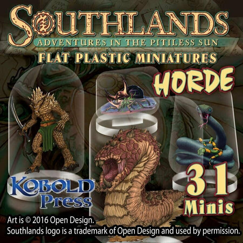 Arcknight Flat Plastic Miniatures - Southlands Horde Set - 31 2D Minis