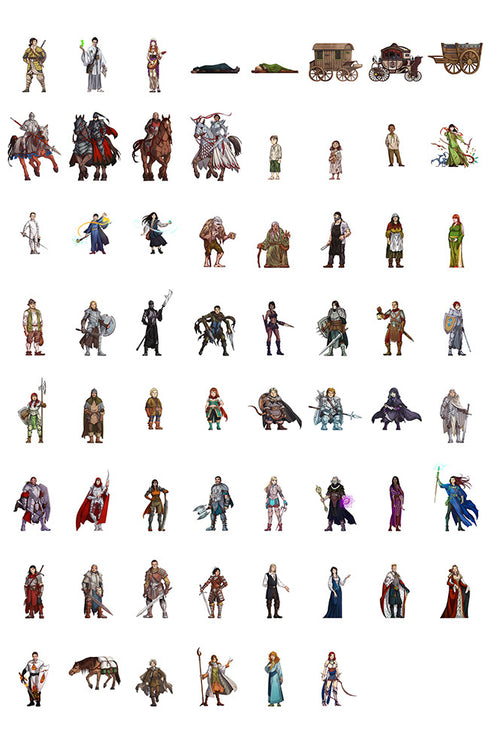 Arcknight Flat Plastic Miniatures - Core Set Bundle - 310 2D Minis