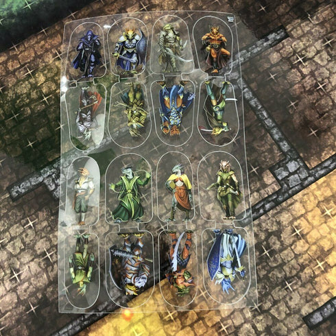 Arcknight Flat Plastic Miniatures - Dragonborn Set - 62 2D Minis