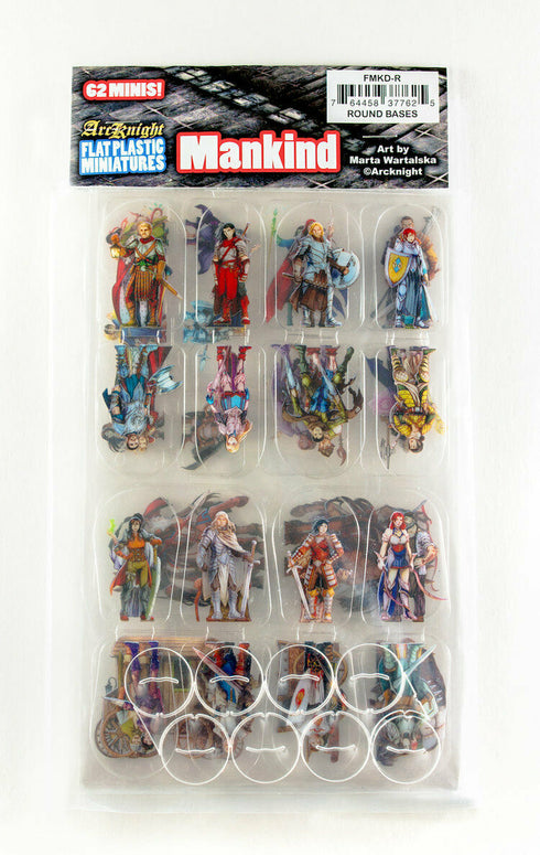 Arcknight Flat Plastic Miniatures - Mankind Set - 62 2D Minis