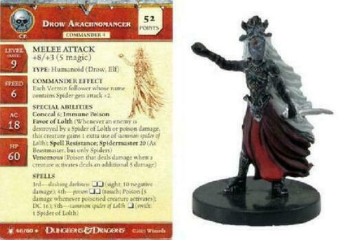 Drow Arachnomancer - Underdark - Dungeons & Dragons Miniature (DDM) - #46 Rare