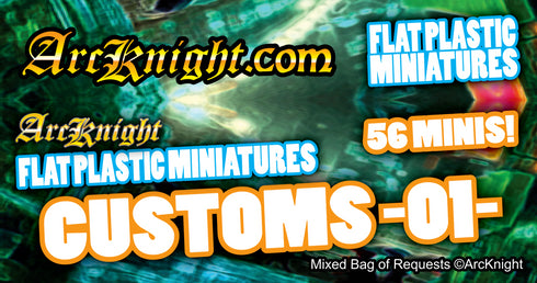 Arcknight Flat Plastic Miniatures - Customs 01 Set - 56 2D Minis
