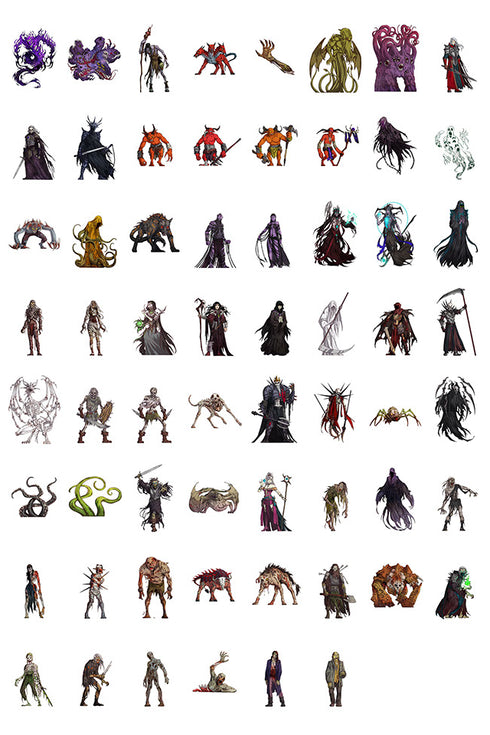 Arcknight Flat Plastic Miniatures - Core Set Bundle - 310 2D Minis