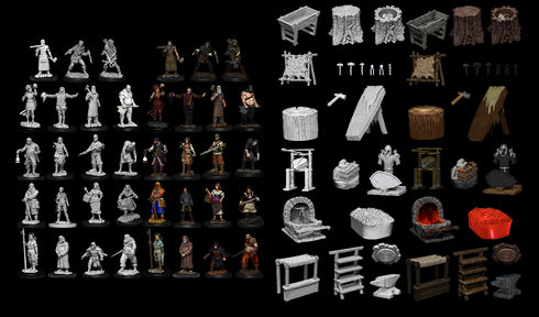 Wizkids Deep cuts - Townspeople & Accessories - Unpainted
