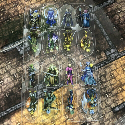 Arcknight Flat Plastic Miniatures - Dragonborn Set - 62 2D Minis