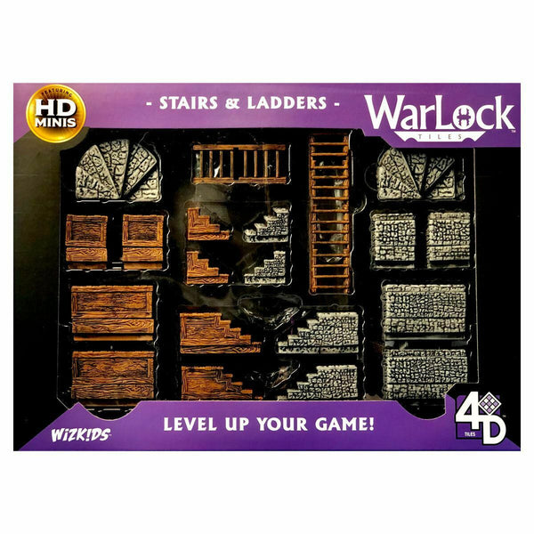 Wizkids 4D WarLock Tiles - Stairs & Ladders (Prepainted)