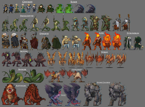 Arcknight Flat Plastic Miniatures - Underground Horde - 31 2D Minis