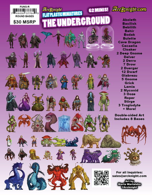 Arcknight Flat Plastic Miniatures - The Underground Set - 62 2D Minis