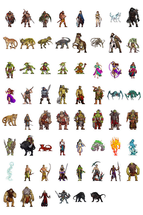 Arcknight Flat Plastic Miniatures - Core Set Bundle - 310 2D Minis