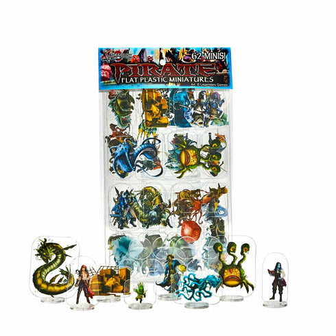 Arcknight Flat Plastic Miniatures - Legendary Games Pirates Set - 62 2D Minis