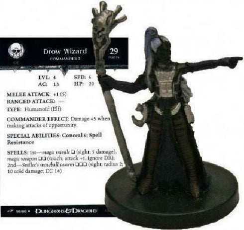 Drow Wizard - Dragoneye - Dungeons & Dragons Miniature (DDM) - #50