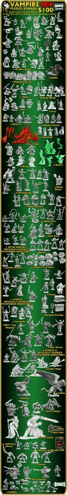 Random New Reaper Bones Unpainted Fantasy Miniatures - Bulk Lot - Great for D&D