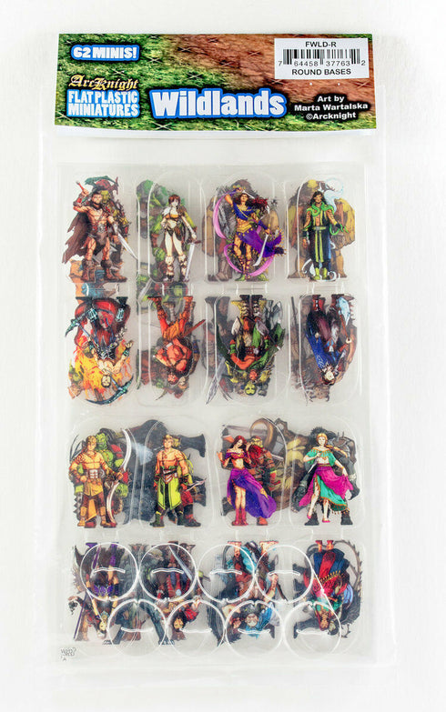 Arcknight Flat Plastic Miniatures - The Wildlands Set - 62 2D Minis