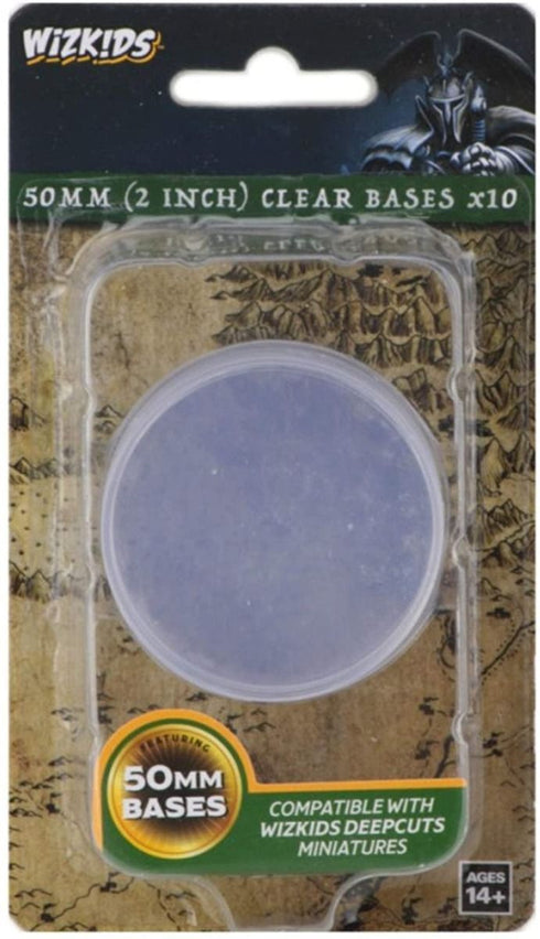 Wizkids Deep Cuts - 50 MM (2 inch) Clear Bases x 10 - Unpainted