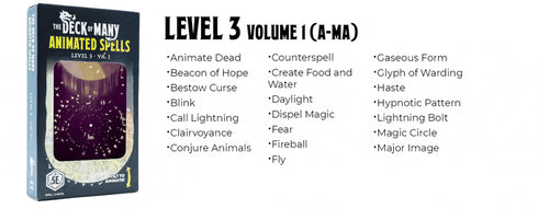 Deck of Many: Animated Spells: Level 3 A-M