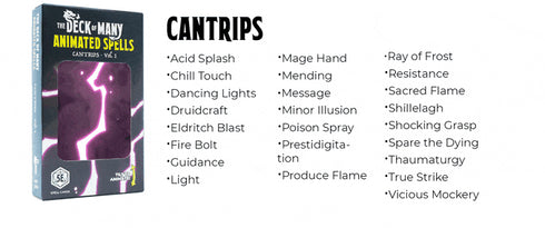 Deck of Many: Animated Spells: Bundle - Cantrips, Lv 1 -5 + Deck of Many Things