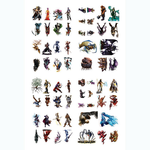 Arcknight Flat Plastic Miniatures - Legendary Games Sampler - 62 2D Minis