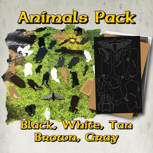 Arcknight Flat Plastic Miniatures - RPG Mini Mounts - Animals Pack