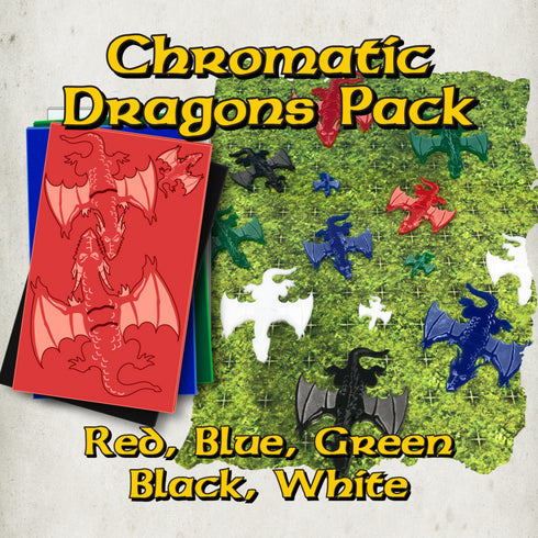 Arcknight Flat Plastic Miniatures - RPG Mini Mounts - Chromatic Dragon Pack