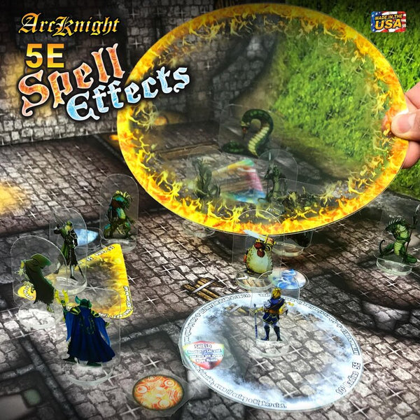 Arcknight Flat Plastic Miniatures - 5E Generic Spell Effects 2.0 (3 pages)
