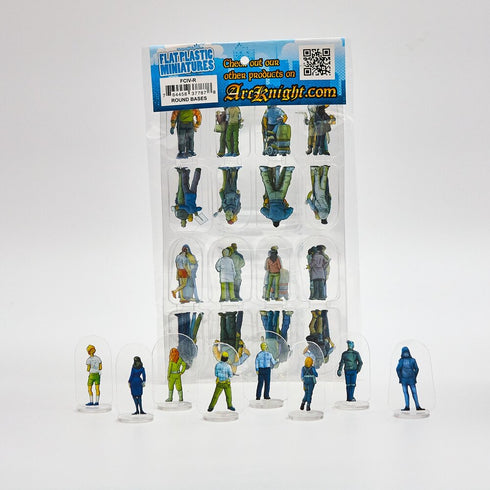 Arcknight Flat Plastic Miniatures - Civilians Set - 56 2D Minis