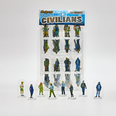 Arcknight Flat Plastic Miniatures - Civilians Set - 56 2D Minis
